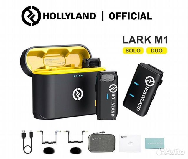 Черный Микрофон петличный Hollyland Lark M1