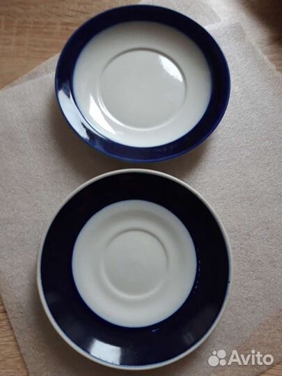 Чайные пары и тарелки кобальт СССР