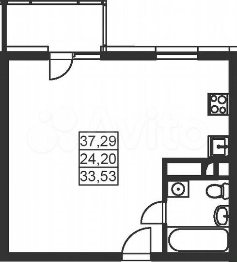 1-к. квартира, 37,3 м², 3/8 эт.