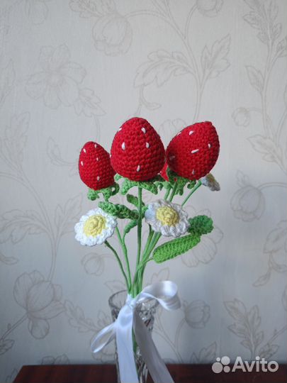 Вязанные цветы