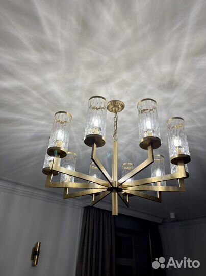 Люстра из латуни и стекла