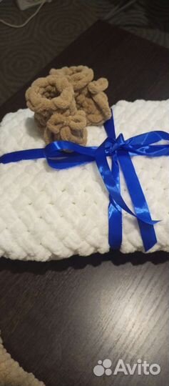 Плед детский вязаный ручная работа