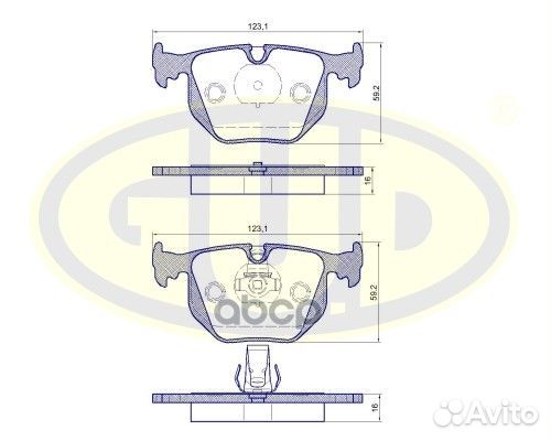 Колодки тормозные дисковые зад GBP038120 G.U.D