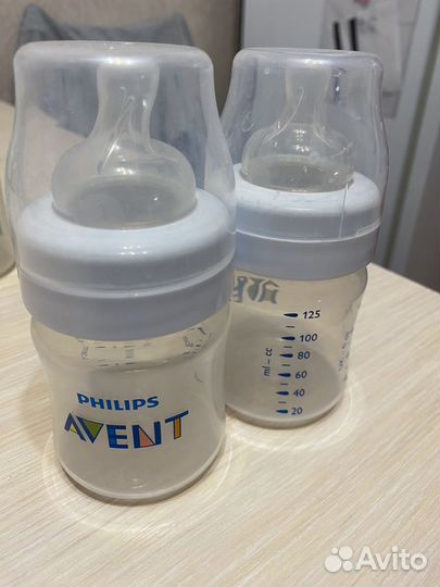 Бутылочки avent с молокоотсосом