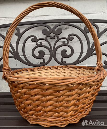 Корзина плетеная круглая большая