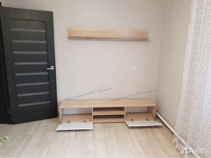 Тумба с полкой (1,8м) глянец Белый/Сонома