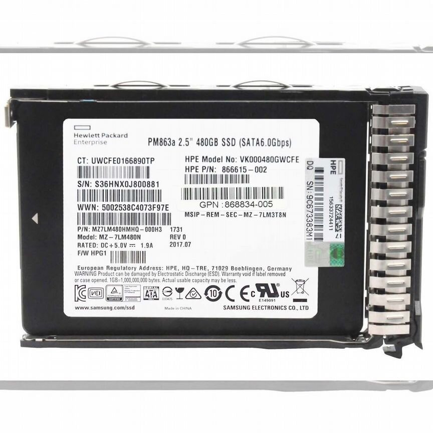 [868818-B21] Ssd Hpе 480gb Vk000480gwcfe Sata3 2,5 868818-B21
