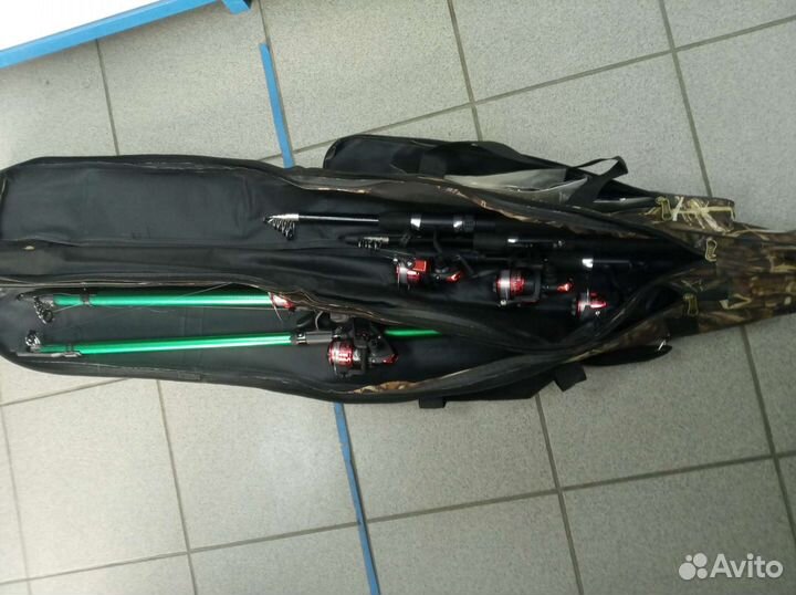 Удочки и фидер спининги 5шт набор для рыбалки