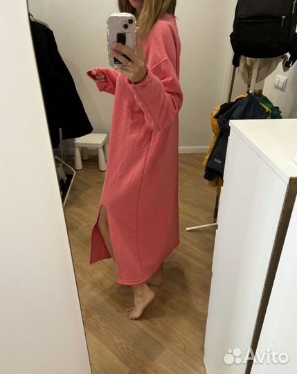 Платье пыльная роза оверсайз