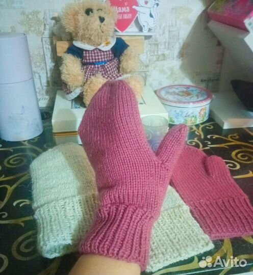 Варежки полушерсть
