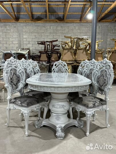 Стол Голд Овальный Серебром