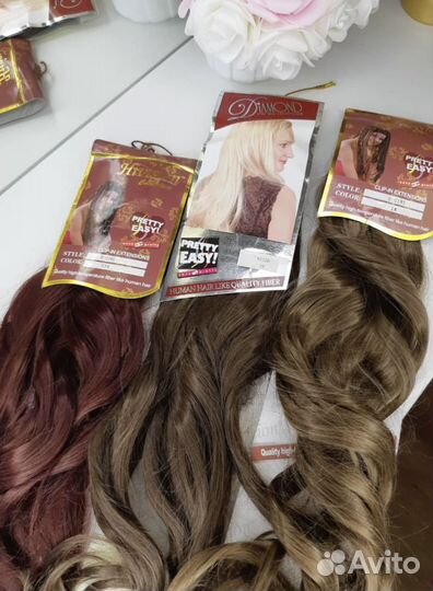 Термо волосы на заколках