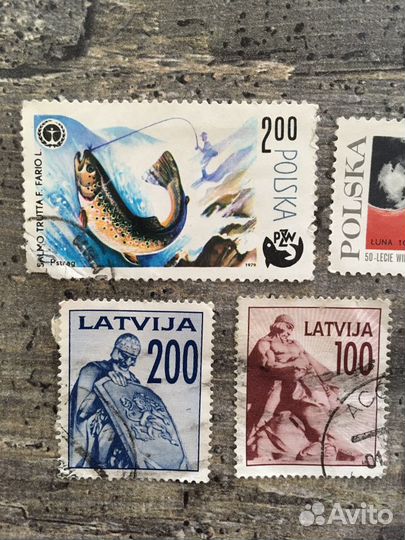 Марки почтовые.Куба,Польша,Латвия