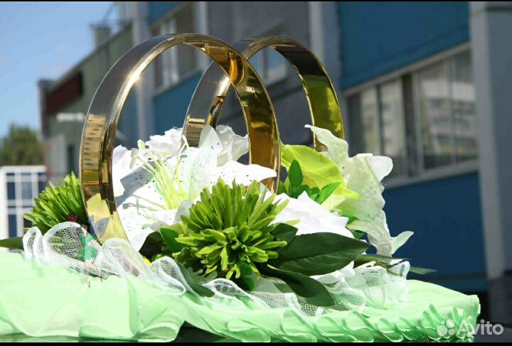 Тестиль на капот авто для свадьбы - яблочный