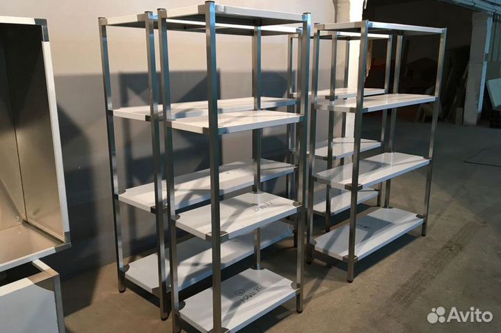 Стеллаж из нержавеющей стали 93 см на 180 см