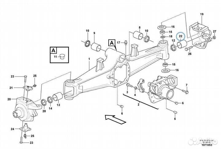 1537622C1 Втулка полуоси для экскаватора погрузчик