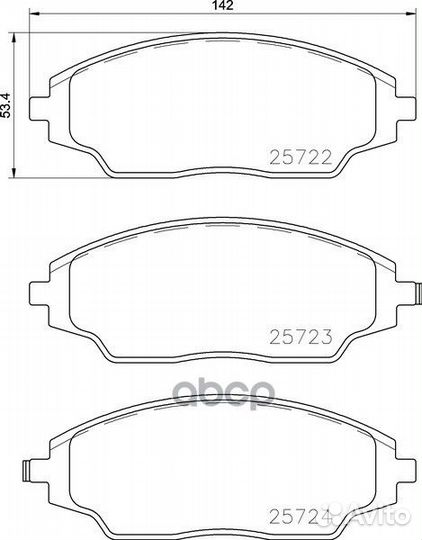 Колодки тормозные дисковые перед NP6076 NIS