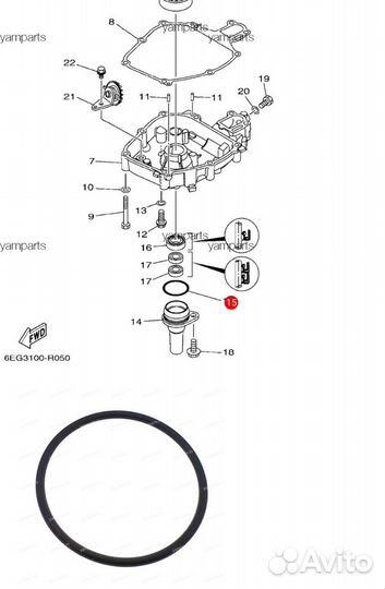 Оригинальное кольцо уплотнительное Yamaha F6 F2,5