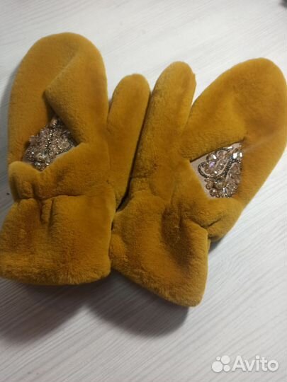 Рукавицы экомех кролик, варежки