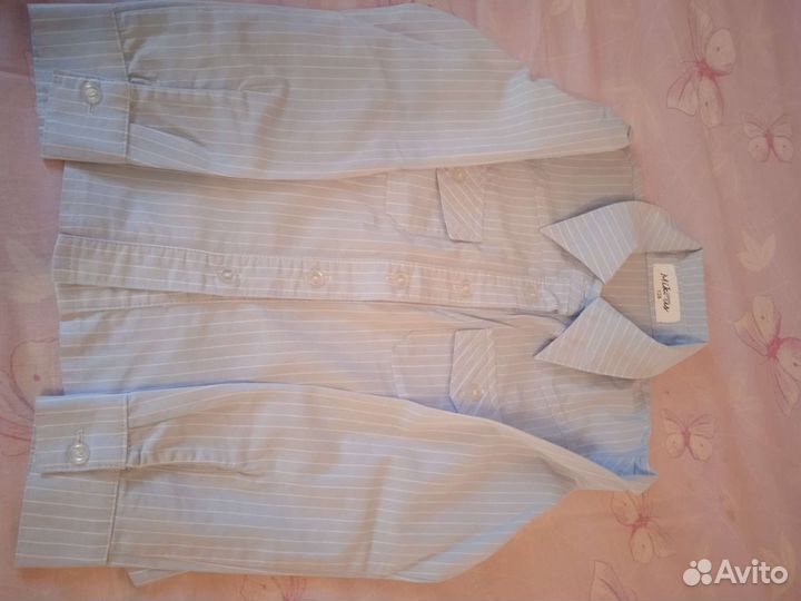 Рубашка для девочки светло- голубая