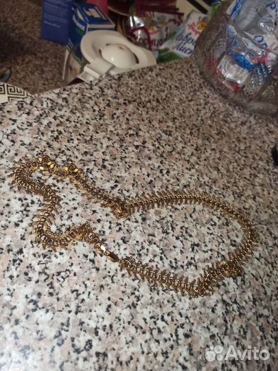 Ожерелье цепь позолочка