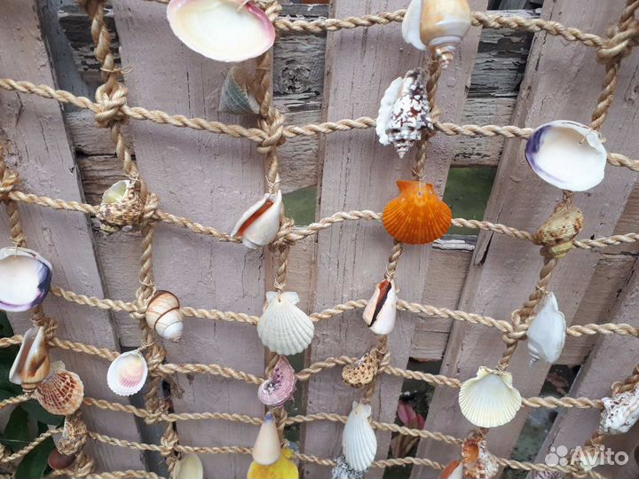 Декор сетка с натуральными ракушками
