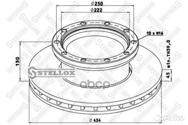 85-00791-SX диск тормозной 433x150x45x220 n10