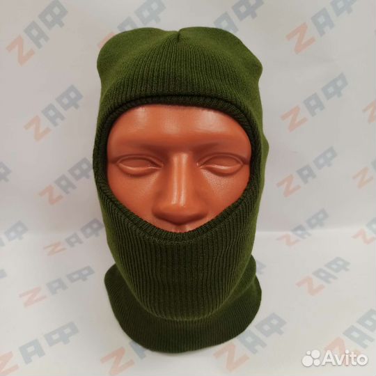 Балаклава вязаная 9599, олива тёмная