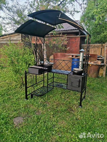 Мангал с печью под казан