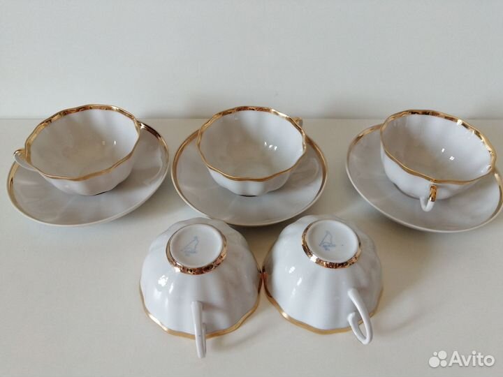 Дулево чашки и блюдца, супница