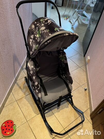 Детские санки коляска с колесами