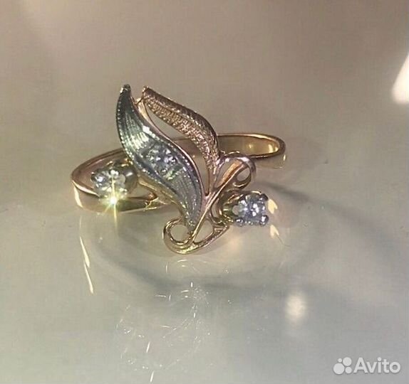 Серьги тюльпаны 583 с бриллиантами СССР