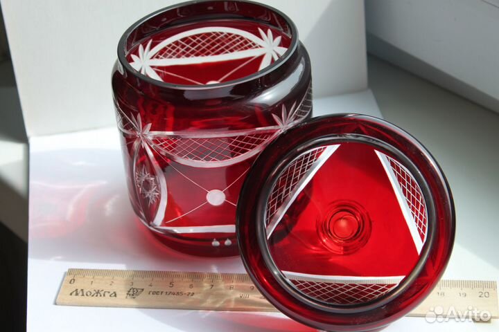 Egermann. Бисквитница - Баночка с крышкой.Стекло