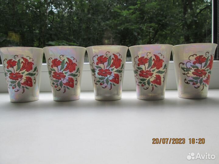 Стаканы фарфоровые перламутровые СССР