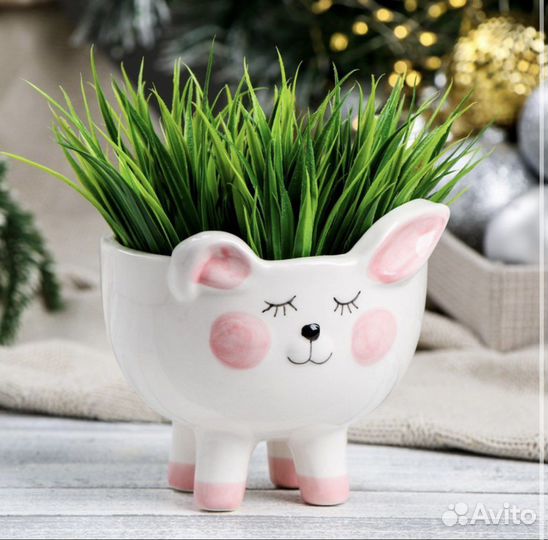 Кашпо «зайчик», ваза, подарок