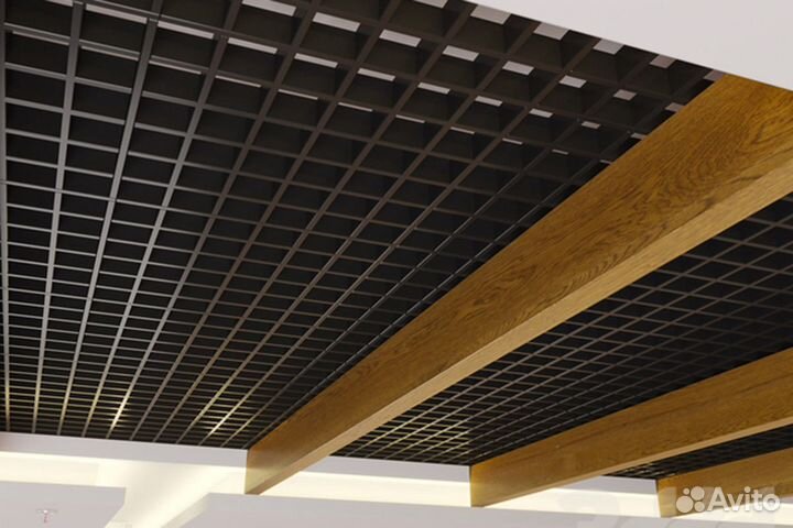 Подвесной Потолок Грильято цвет: черный