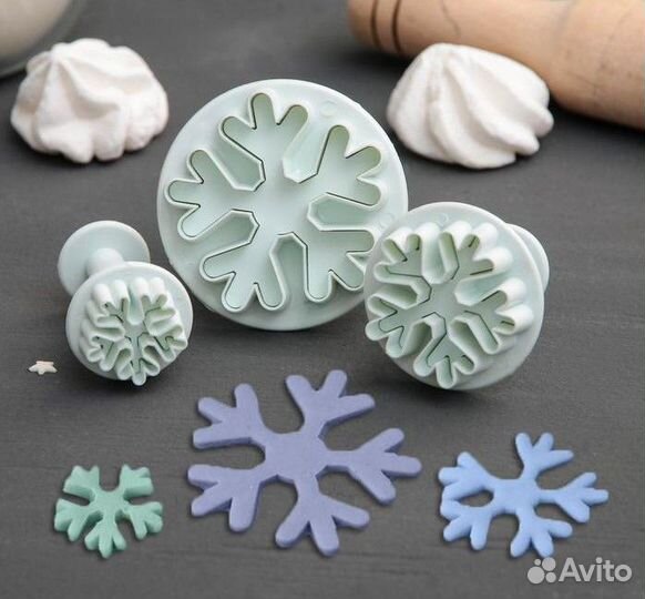 Набор плунжеров «Снежинка», 3 шт