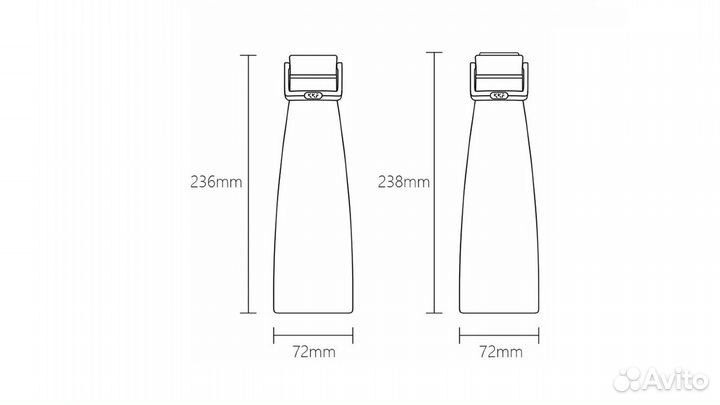 Термос Xiaomi KKF с oled-дисплеем 475мл, оранжевый