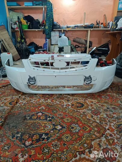 Передний бампер priora 2 белый передний бампер