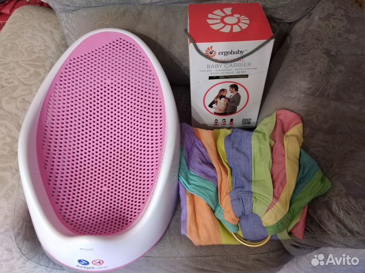 Горка для купания, слинг, переноска, шлем защитный