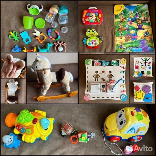 Развивающие игрушки грызунки поильник качалка