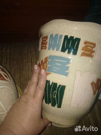 Кашпо горшок для цветов парой, бу, керамика