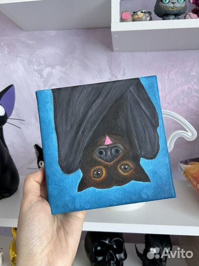 Картина масло на холсте летучая мышь