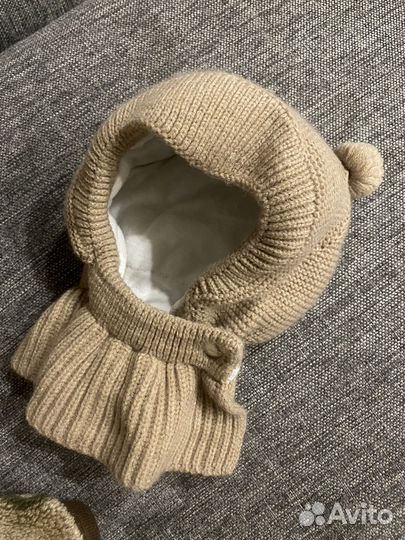 Шапка шлем для малыша журавлик 42 44