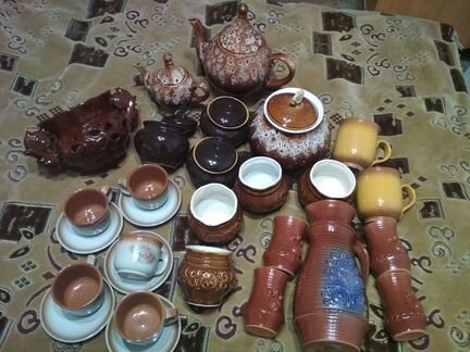 Керамика винтаж,горшочки,тарелки,чайники