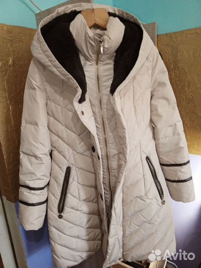 Пальто пуховик женское зимнее 44 46