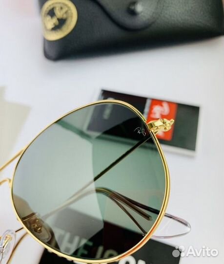 Солнцезащитные очки ray ban aviator зеленые