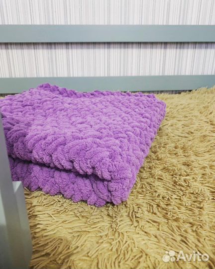 Плюшевый плед ручная работа