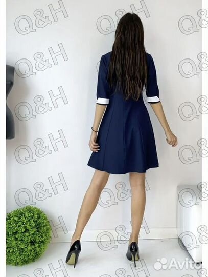 Платье школьное синее