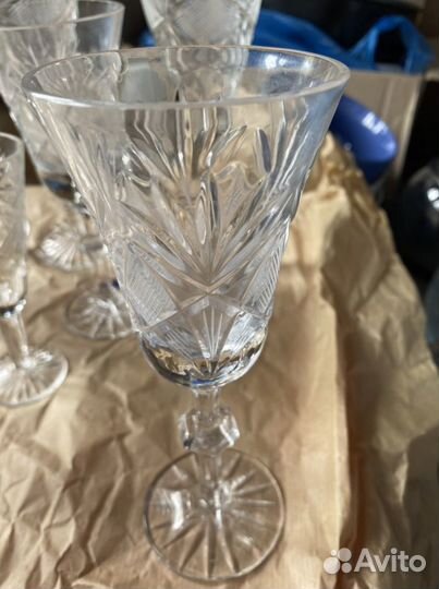 Хрустальные бокалы фужеры рюмки.4 видов